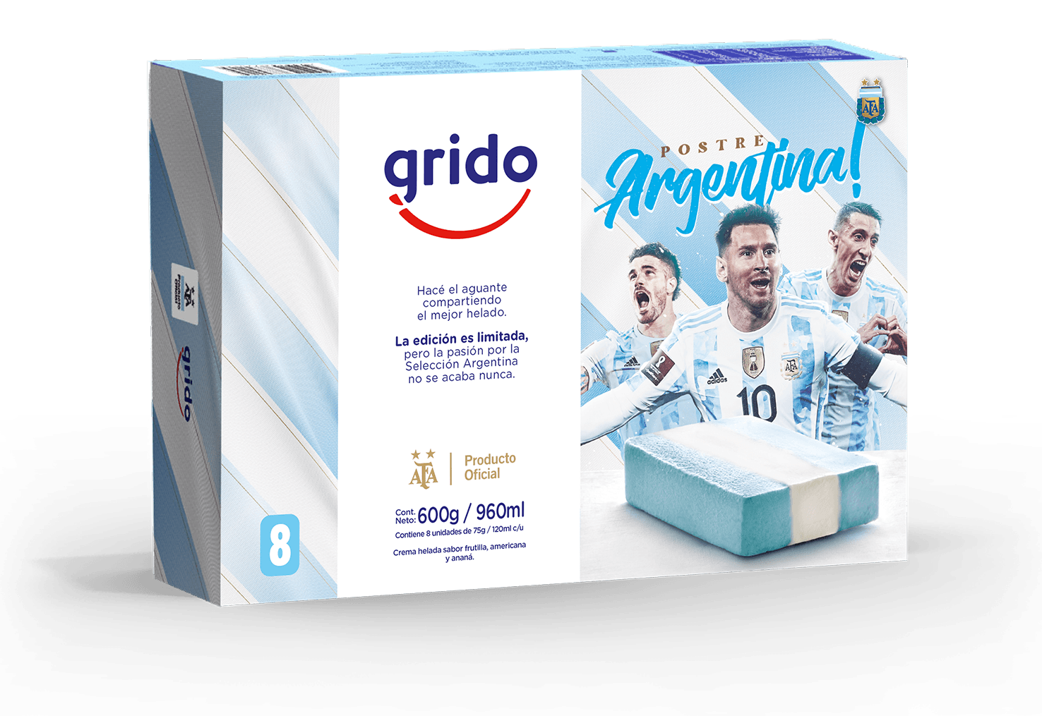 Grido compró la licencia AFA y presenta el postre del Mundial